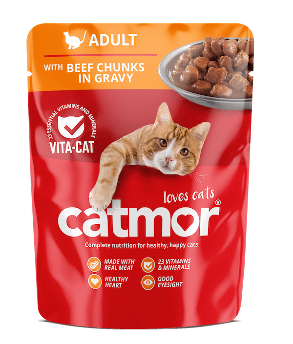 CATMOR 2IN1 ADULT C/BEEF CHUNKS