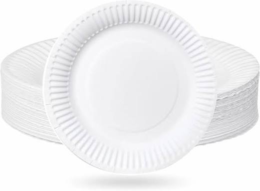 WHITE POYSTYRENE PICNIC PLATES (Units)